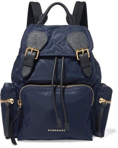 burberry leather-trimmed gabardine backpack|burberry store online.